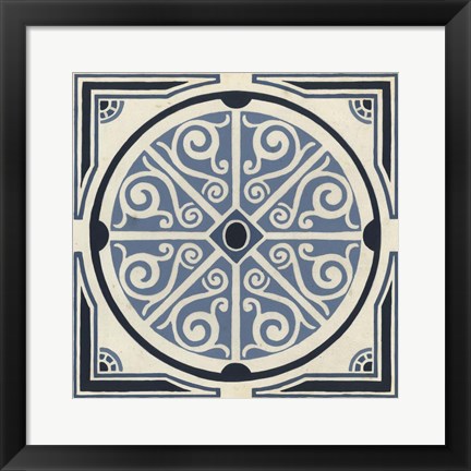 Framed Indigo Motif II Print