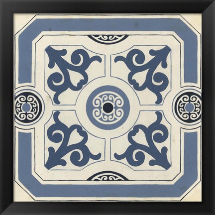 Framed Indigo Motif III Print