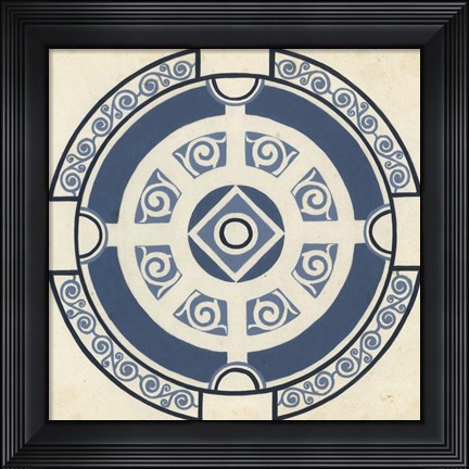 Framed Indigo Motif VI Print