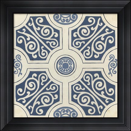 Framed Indigo Motif VII Print