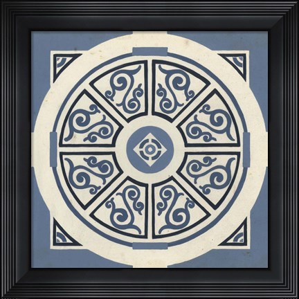 Framed Indigo Motif VIII Print