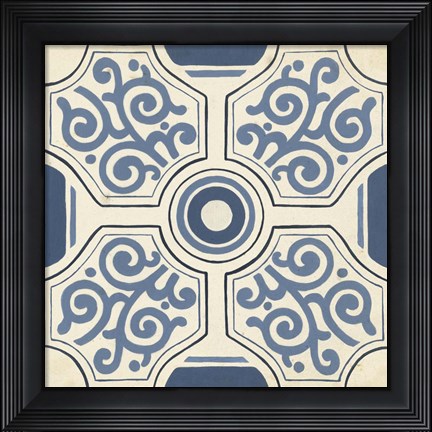 Framed Indigo Motif IX Print