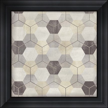 Framed Hexagon Tile VIII Print