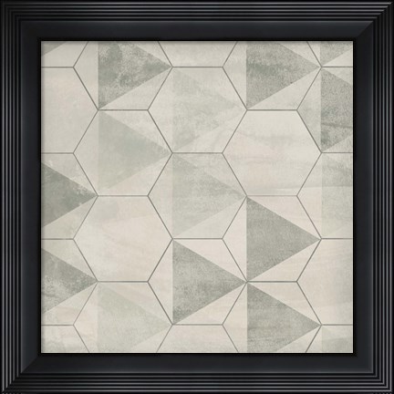 Framed Hexagon Tile IX Print