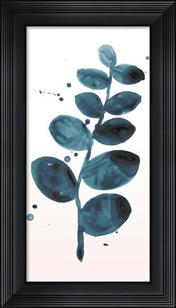 Framed Stems in Indigo I Print