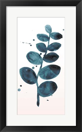 Framed Stems in Indigo I Print