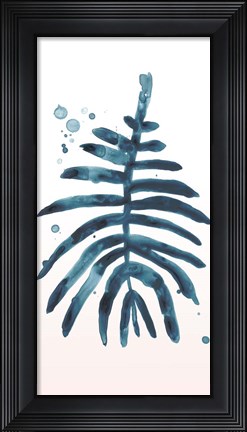 Framed Stems in Indigo II Print