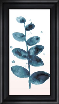 Framed Stems in Indigo III Print