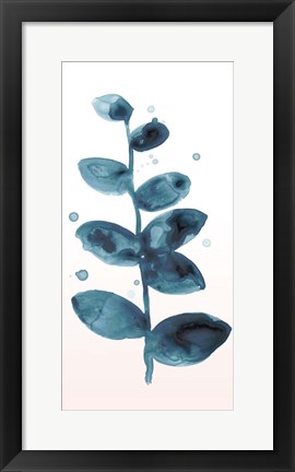 Framed Stems in Indigo III Print