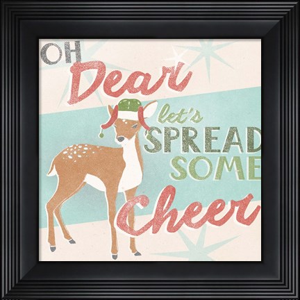 Framed Retro Christmas I Print