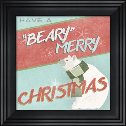 Framed Retro Christmas II Print