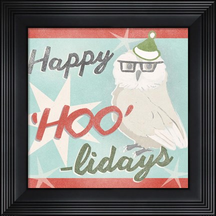 Framed Retro Christmas III Print
