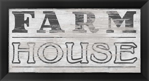 Framed Vintage Farmhouse Sign I Print