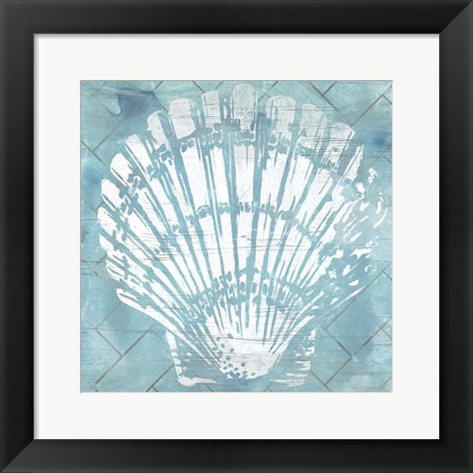 Framed Cerulean Shell I Print