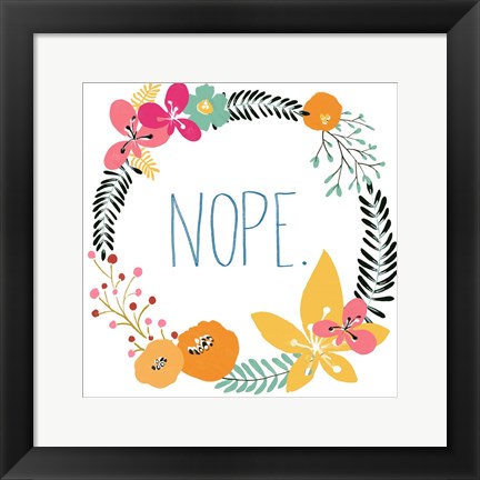 Framed Snarky Florals I Print