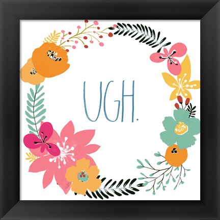 Framed Snarky Florals IV Print