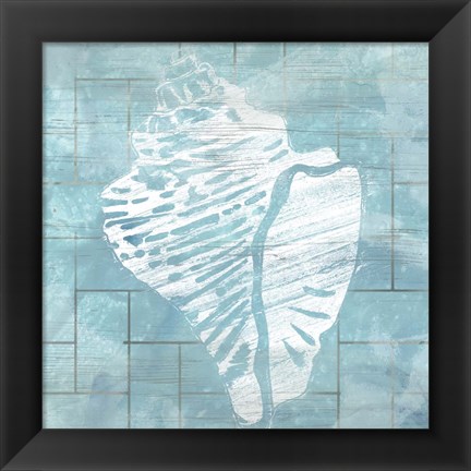 Framed Cerulean Shell III Print