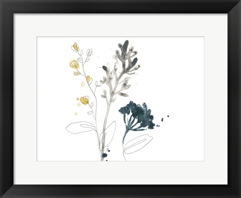 Framed Navy Garden Inspiration I Print