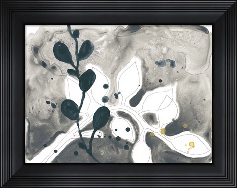 Framed Navy Garden Inspiration V Print