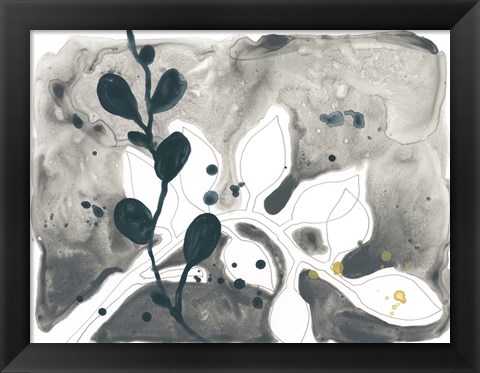 Framed Navy Garden Inspiration V Print
