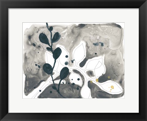 Framed Navy Garden Inspiration V Print