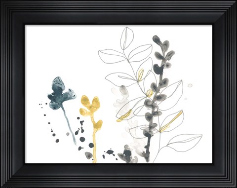 Framed Navy Garden Inspiration VIII Print