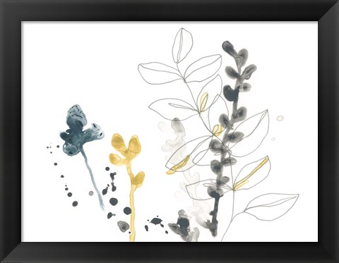 Framed Navy Garden Inspiration VIII Print