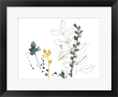 Framed Navy Garden Inspiration VIII Print