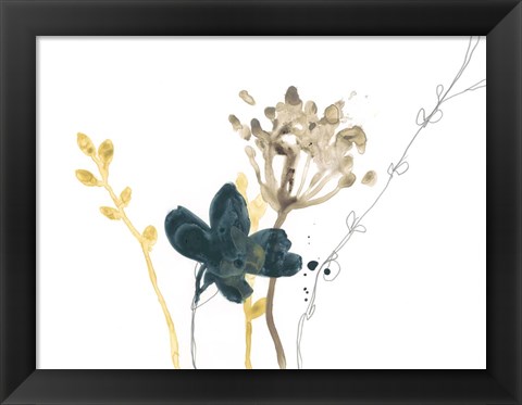 Framed Navy Garden Inspiration IX Print