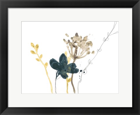 Framed Navy Garden Inspiration IX Print