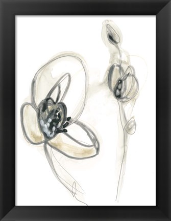Framed Monochrome Floral Study III Print