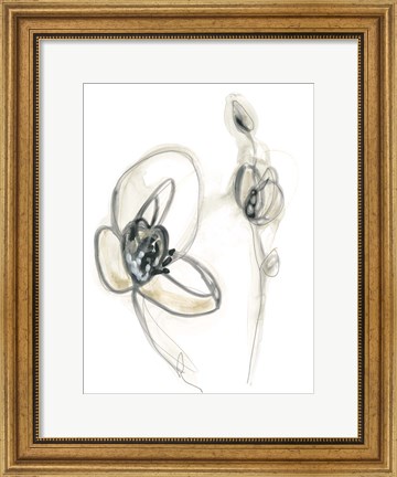Framed Monochrome Floral Study III Print