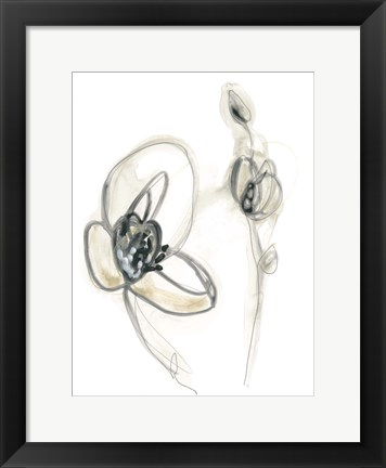 Framed Monochrome Floral Study III Print