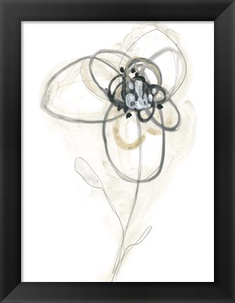 Framed Monochrome Floral Study IV Print