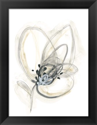 Framed Monochrome Floral Study V Print