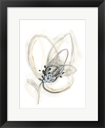 Framed Monochrome Floral Study V Print