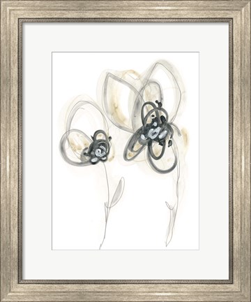 Framed Monochrome Floral Study VI Print