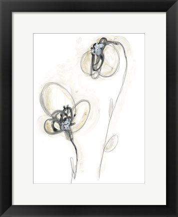 Framed Monochrome Floral Study VIII Print