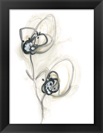 Framed Monochrome Floral Study IX Print
