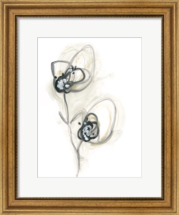 Framed Monochrome Floral Study IX Print