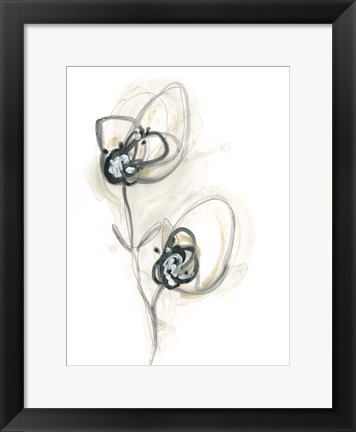 Framed Monochrome Floral Study IX Print