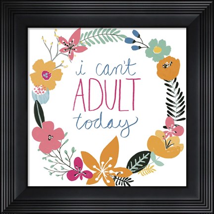 Framed Snarky Florals V Print