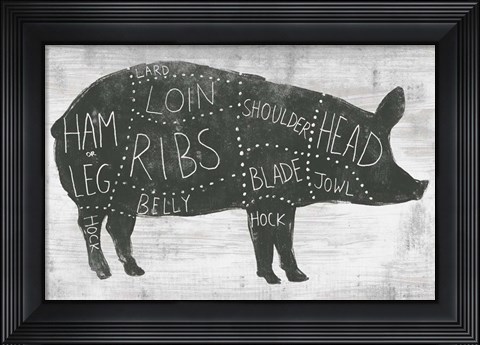 Framed Farmhouse Butcher I Print