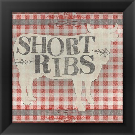 Framed Gingham BBQ III Print