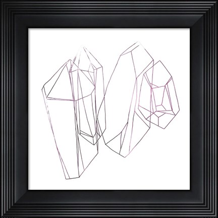 Framed Contour Crystals I Print