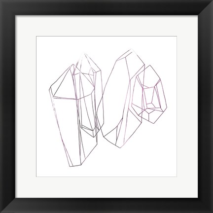 Framed Contour Crystals I Print