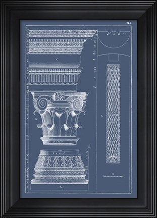 Framed Column &amp; Cornice Blueprint I Print