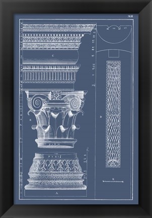 Framed Column &amp; Cornice Blueprint I Print