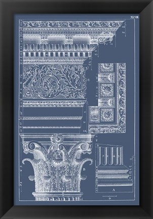 Framed Column &amp; Cornice Blueprint II Print