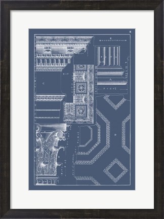 Framed Column &amp; Cornice Blueprint IV Print